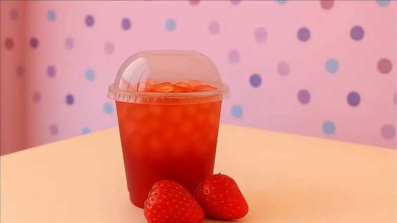 Strawberry Fruity Soda at Blissful Shakes and Scoops in Saskatoon, SK